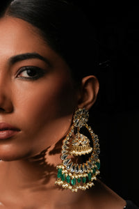 Crystal Chandbali with Jhumki