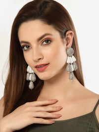 White Crystal Drop Earrings