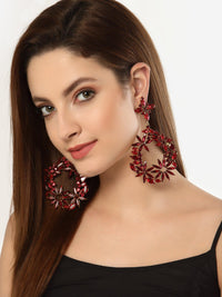Red Amber Drop Earrings