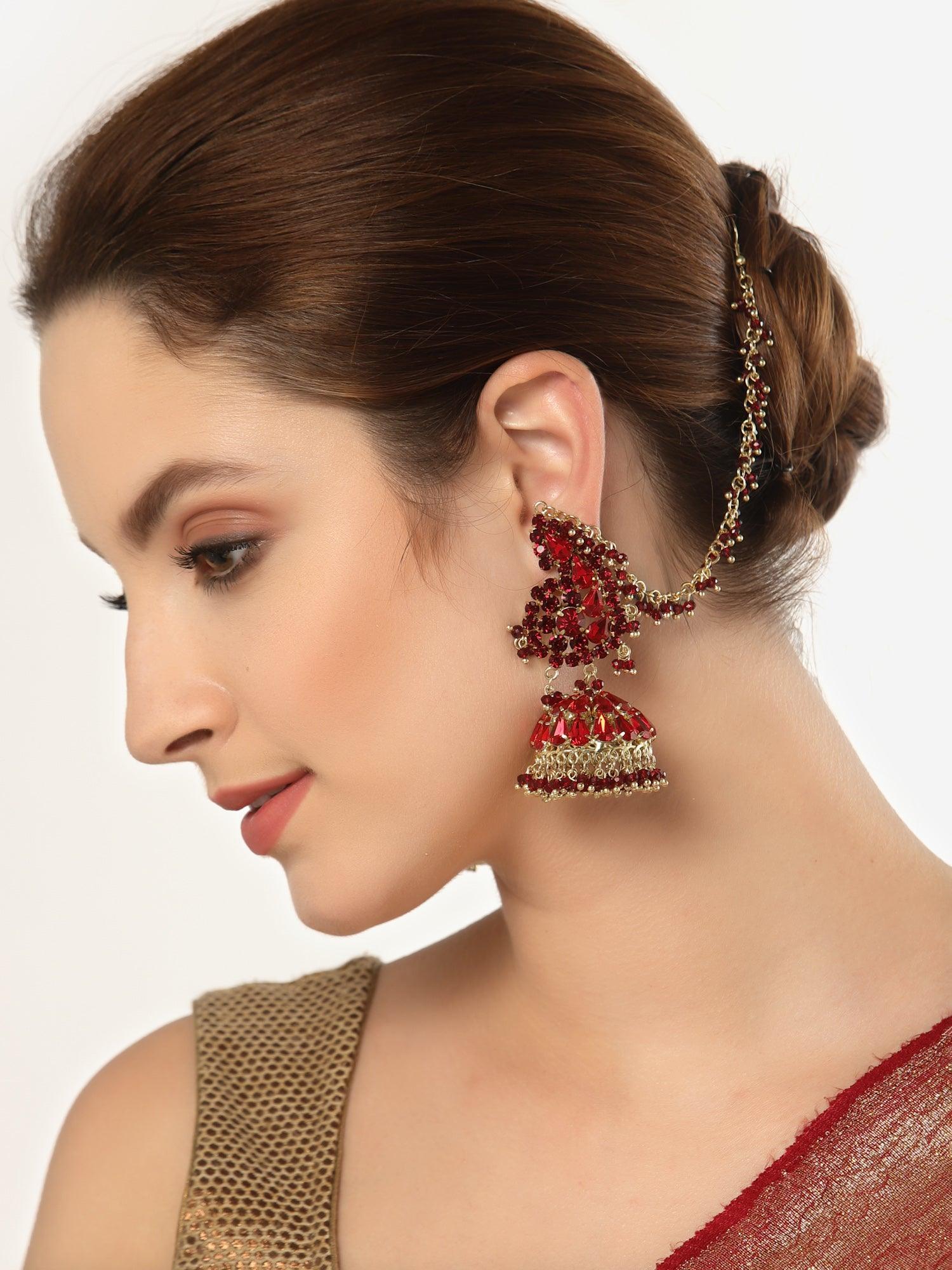 Red Jhumka Earrings