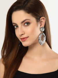 Silver Resin Hoop Earrings
