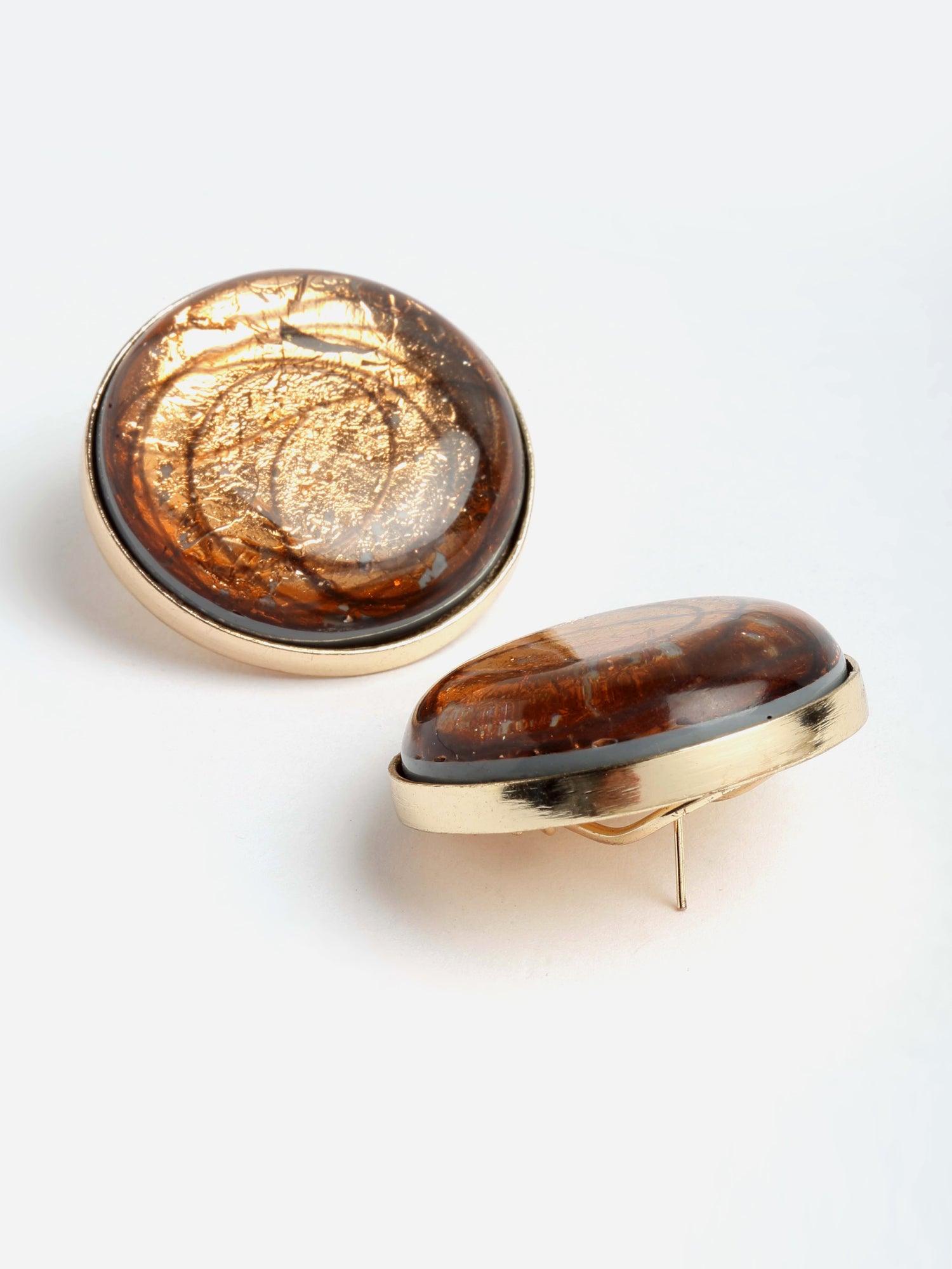 Resin Studs in Copper - Bijoux by Priya