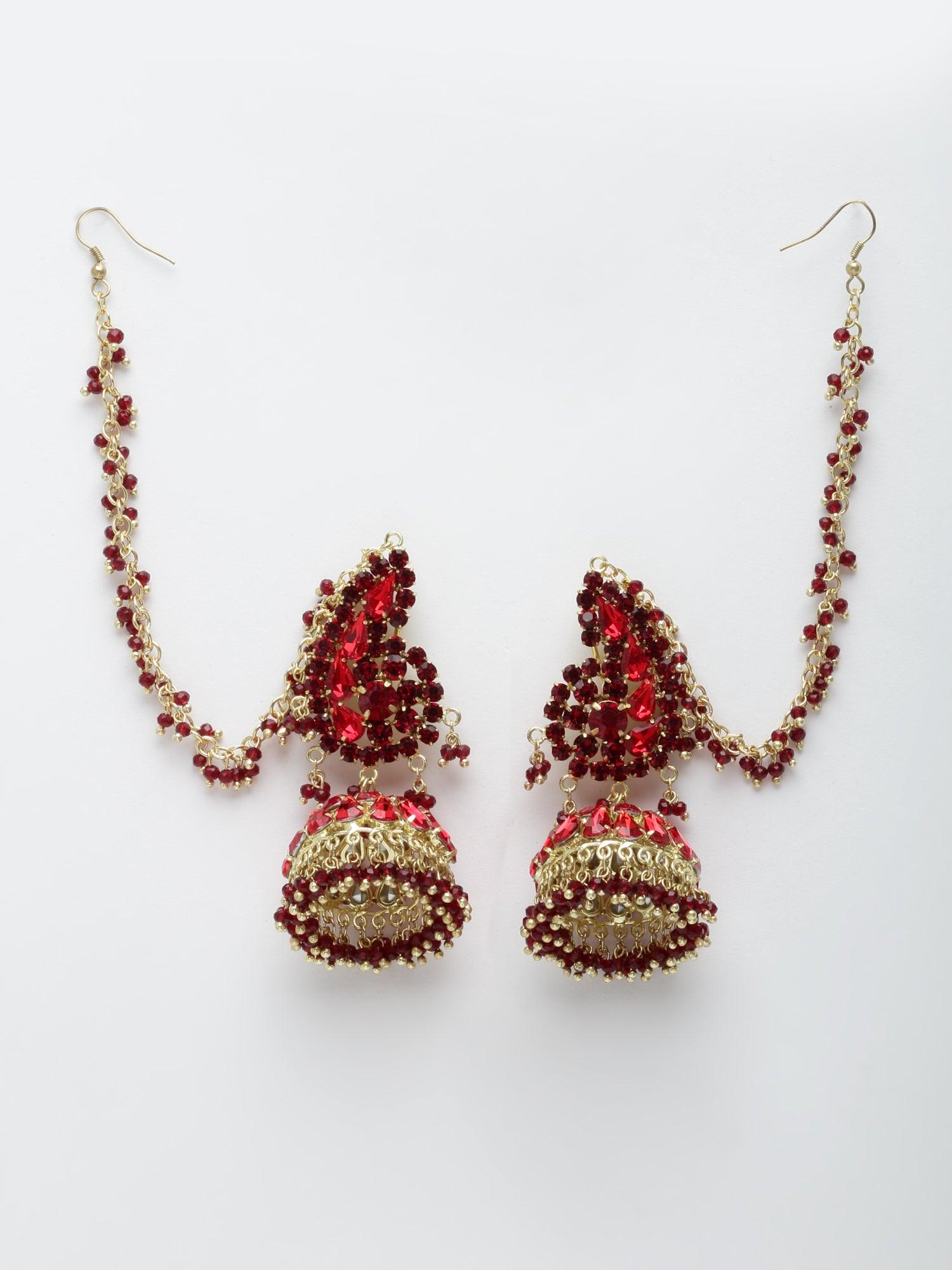 Red Jhumka Earrings